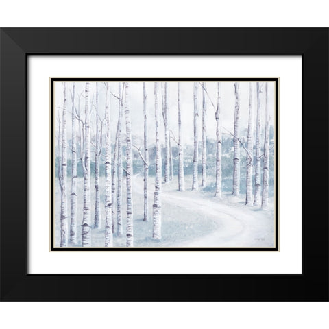 Peaceful Stroll Black Modern Wood Framed Art Print with Double Matting by Jacobs, Cindy