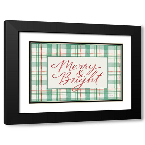 Merry And Bright Sign Black Modern Wood Framed Art Print with Double Matting by Jacobs, Cindy