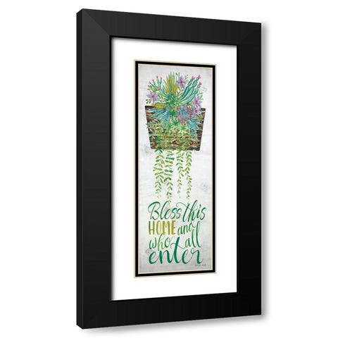 Bless This Home Black Modern Wood Framed Art Print with Double Matting by Jacobs, Cindy