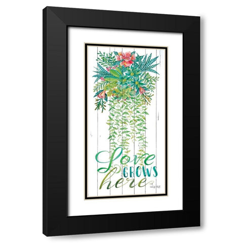 Love Grows Here Black Modern Wood Framed Art Print with Double Matting by Jacobs, Cindy