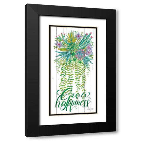 Grow Happiness Black Modern Wood Framed Art Print with Double Matting by Jacobs, Cindy