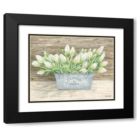 Flowers and Garden Tulips Black Modern Wood Framed Art Print with Double Matting by Jacobs, Cindy