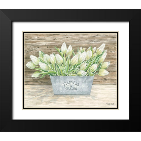 Flowers and Garden Tulips Black Modern Wood Framed Art Print with Double Matting by Jacobs, Cindy