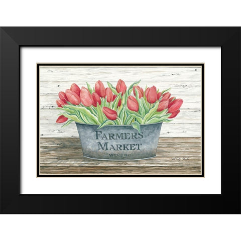 Farmers Market Tulips Black Modern Wood Framed Art Print with Double Matting by Jacobs, Cindy