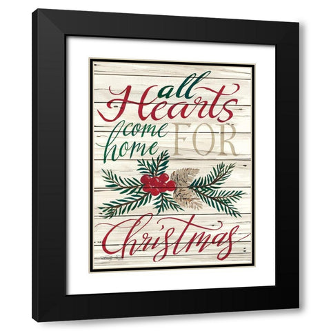 Home for Christmas Black Modern Wood Framed Art Print with Double Matting by Jacobs, Cindy