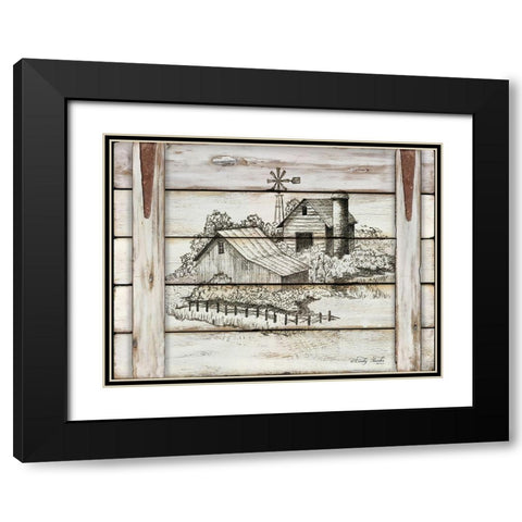 Down on the Farm Black Modern Wood Framed Art Print with Double Matting by Jacobs, Cindy