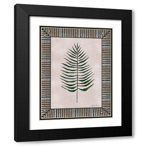 Areca Leaf  Black Modern Wood Framed Art Print with Double Matting by Jacobs, Cindy