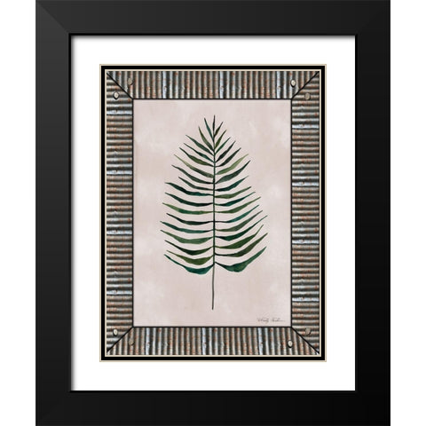 Areca Leaf  Black Modern Wood Framed Art Print with Double Matting by Jacobs, Cindy