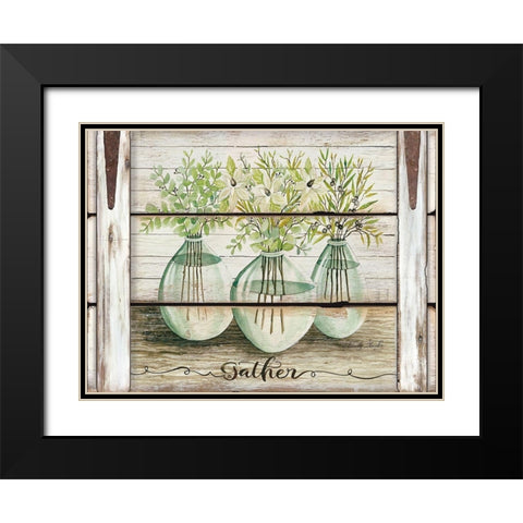 Eucalyptus - Gather Black Modern Wood Framed Art Print with Double Matting by Jacobs, Cindy