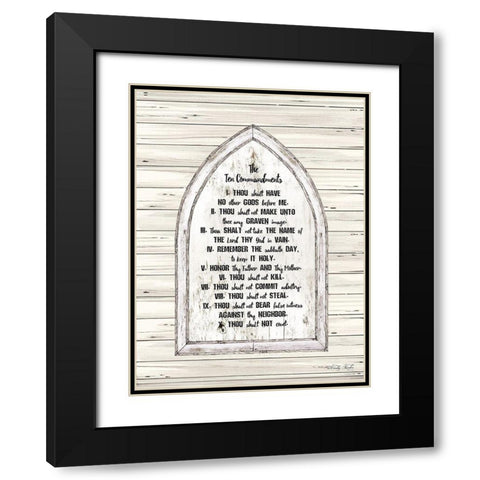 Ten Commandments Black Modern Wood Framed Art Print with Double Matting by Jacobs, Cindy