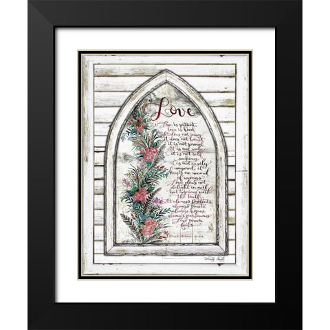 Live is Patient Arch with Flowers Black Modern Wood Framed Art Print with Double Matting by Jacobs, Cindy