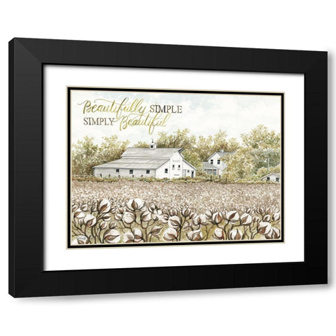 Beautifully Simple Cotton Farm Black Modern Wood Framed Art Print with Double Matting by Jacobs, Cindy