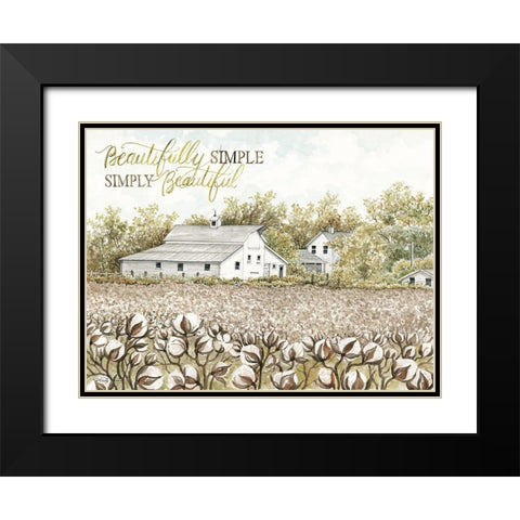 Beautifully Simple Cotton Farm Black Modern Wood Framed Art Print with Double Matting by Jacobs, Cindy