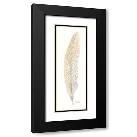 Tonal Feather I Black Modern Wood Framed Art Print with Double Matting by Jacobs, Cindy