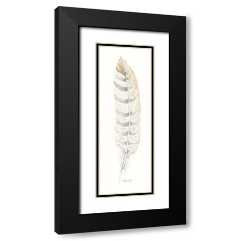 Tonal Feather II Black Modern Wood Framed Art Print with Double Matting by Jacobs, Cindy