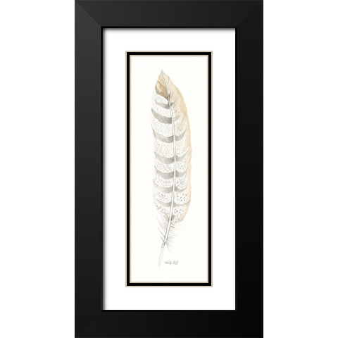 Tonal Feather II Black Modern Wood Framed Art Print with Double Matting by Jacobs, Cindy