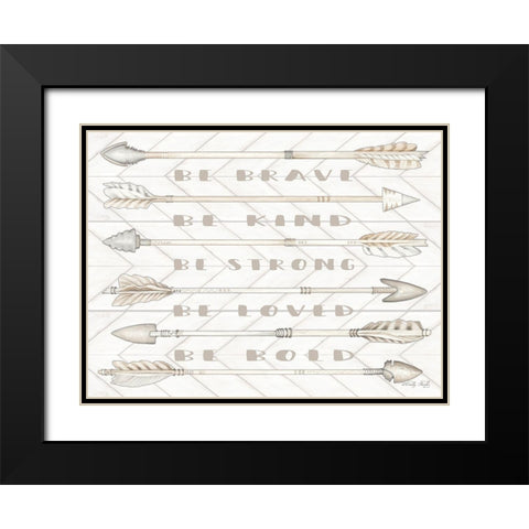 Arrow Sentiments Black Modern Wood Framed Art Print with Double Matting by Jacobs, Cindy