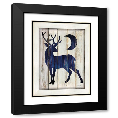 Midnight Blue Deer II Black Modern Wood Framed Art Print with Double Matting by Jacobs, Cindy