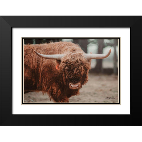 The Bull Look Black Modern Wood Framed Art Print with Double Matting by Diener, Dakota