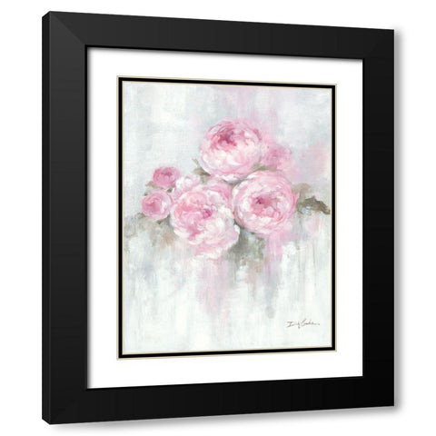Pink Peonies Black Modern Wood Framed Art Print with Double Matting by Coules, Debi