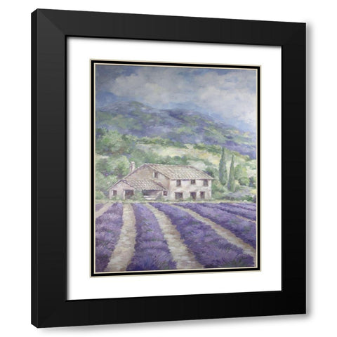 French Farmhouse Lavender Black Modern Wood Framed Art Print with Double Matting by Coules, Debi