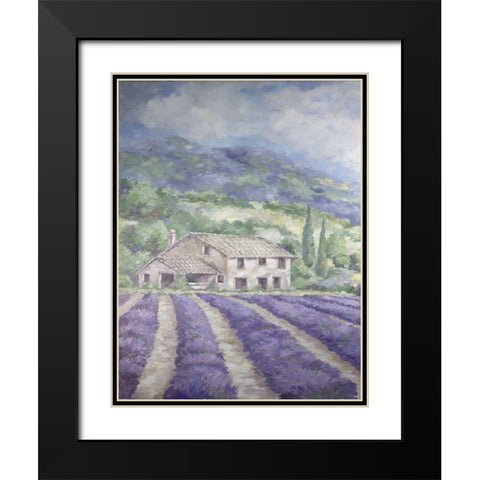 French Farmhouse Lavender Black Modern Wood Framed Art Print with Double Matting by Coules, Debi