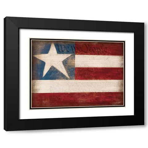 We the People Black Modern Wood Framed Art Print with Double Matting by Dee Dee