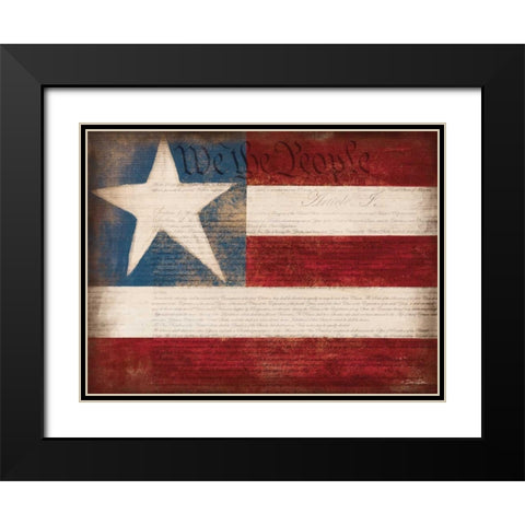 We the People Black Modern Wood Framed Art Print with Double Matting by Dee Dee