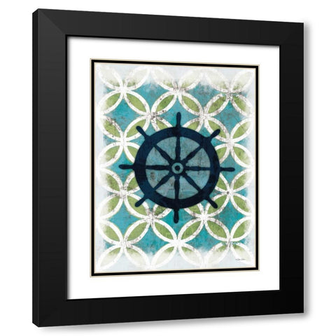 Coastal Patterns II Black Modern Wood Framed Art Print with Double Matting by Dee Dee