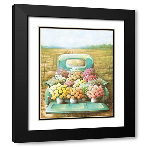 Flowers for Sale Black Modern Wood Framed Art Print with Double Matting by Dee Dee