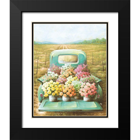 Flowers for Sale Black Modern Wood Framed Art Print with Double Matting by Dee Dee