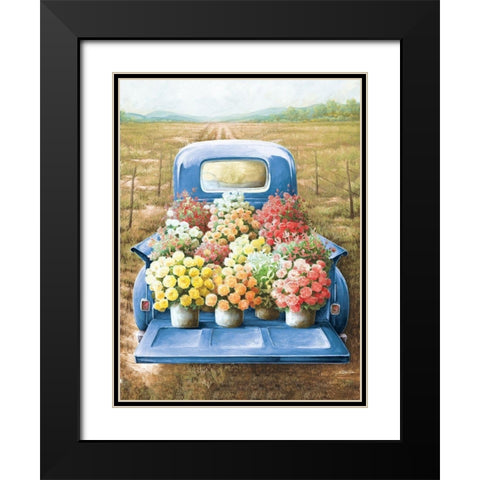 Flowers for Sale Black Modern Wood Framed Art Print with Double Matting by Dee Dee