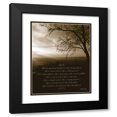Life Is... Black Modern Wood Framed Art Print with Double Matting by Dee Dee