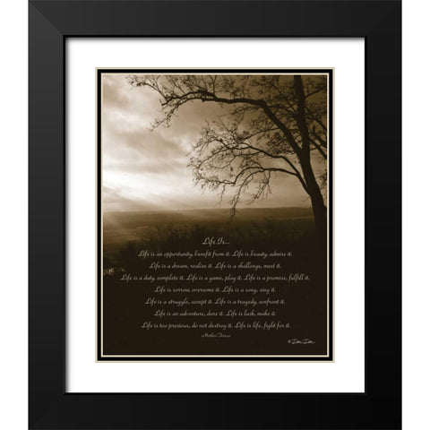 Life Is... Black Modern Wood Framed Art Print with Double Matting by Dee Dee