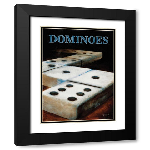 Dominos Black Modern Wood Framed Art Print with Double Matting by Dee Dee