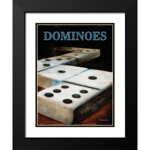 Dominos Black Modern Wood Framed Art Print with Double Matting by Dee Dee