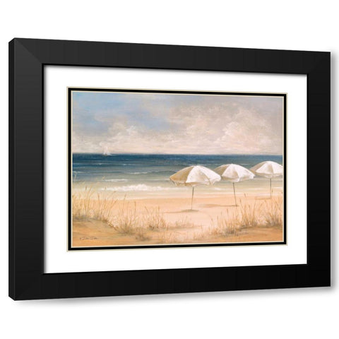 Atlantic Umbrellas Black Modern Wood Framed Art Print with Double Matting by Dee Dee