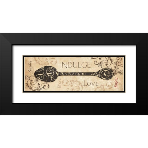 Indulge Black Modern Wood Framed Art Print with Double Matting by Dee Dee