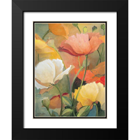 Spring Blooms I Black Modern Wood Framed Art Print with Double Matting by Dee Dee