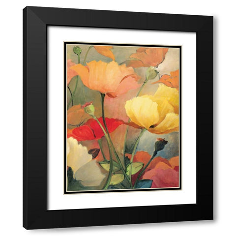Spring Blooms II Black Modern Wood Framed Art Print with Double Matting by Dee Dee