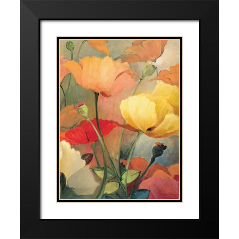 Spring Blooms II Black Modern Wood Framed Art Print with Double Matting by Dee Dee