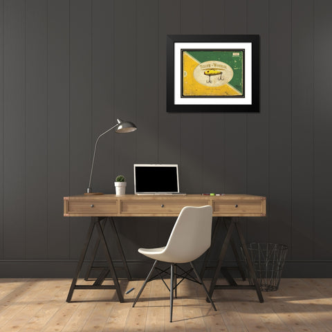 Yellow Wobbler Black Modern Wood Framed Art Print with Double Matting by Dee Dee