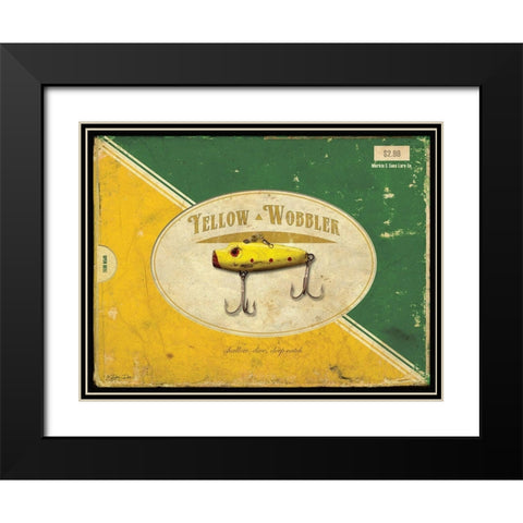 Yellow Wobbler Black Modern Wood Framed Art Print with Double Matting by Dee Dee