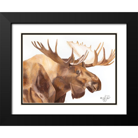 Moose Be Single Black Modern Wood Framed Art Print with Double Matting by Fifer, Diane