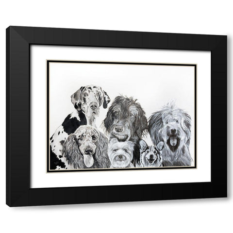 Lots of Dogs Black Modern Wood Framed Art Print with Double Matting by Fifer, Diane