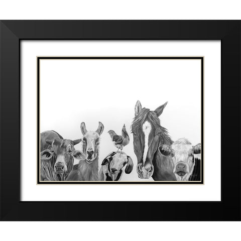Farm Crew Black Modern Wood Framed Art Print with Double Matting by Fifer, Diane