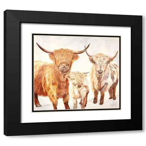Hairy Highland Cattle Black Modern Wood Framed Art Print with Double Matting by Fifer, Diane