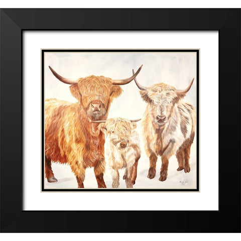 Hairy Highland Cattle Black Modern Wood Framed Art Print with Double Matting by Fifer, Diane