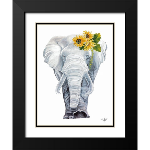 Sunflower Ellie     Black Modern Wood Framed Art Print with Double Matting by Fifer, Diane