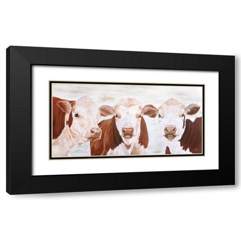 The Herefords Black Modern Wood Framed Art Print with Double Matting by Fifer, Diane